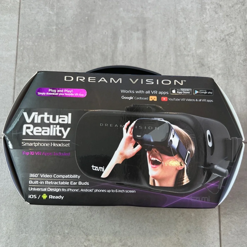 NIB Dream Vision Virtual Reality smartphone headset - works w all VR apps! Gift?